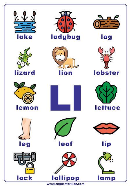 Every word on this site can be used while playing scrabble. English alphabet for kids. Letter L words. | Alphabet ...