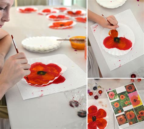Diy Painted Poppy Art Kids Summer Flower Crafts Diy Painting For