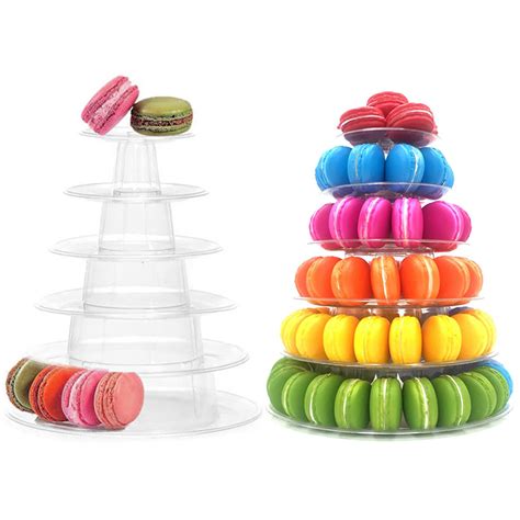 Buy Tiers Round Macaron Tower Stand Plastic Transparent Cake Stand