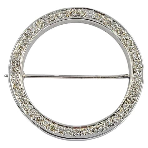Sapphire And Diamond Circle Pin At 1stdibs
