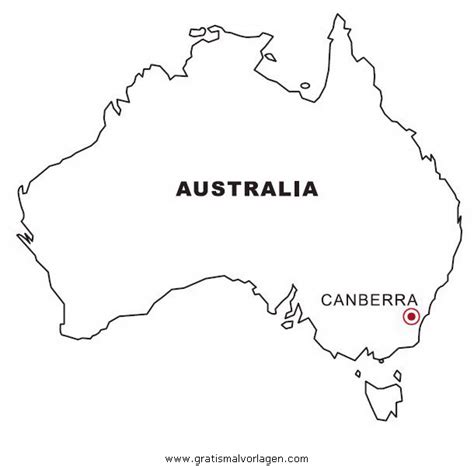 Australia Gratis Malvorlage In Geografie Landkarten Ausmalen