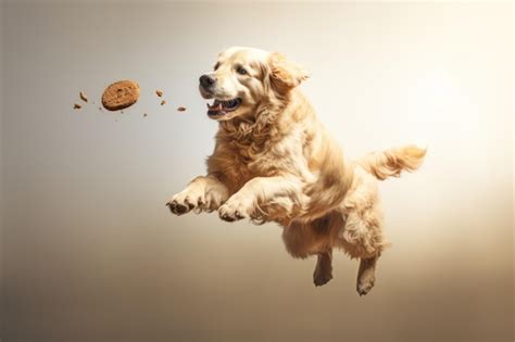 Premium Ai Image Dog Catching A Biscuit Ai Generated