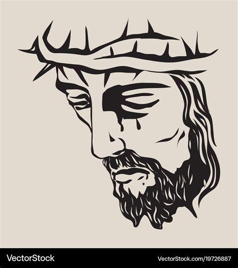 Jesus Christ Face Silhouette