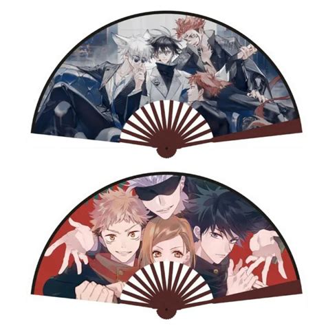 Jujutsu Kaisen Cosplay Summer Two Sided Hand Held Anime Folding Fan