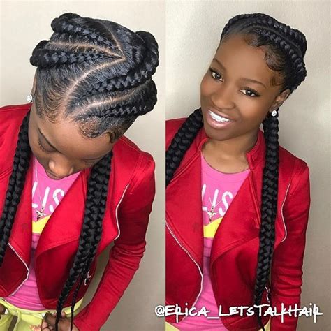 Cornrows offer one of the most popular, cool and trendy hairstyles for black women. FEED IN BRAIDS: 21 Cool & Creative Cornrow Hairstyles To Try #kidsbraids | Feed in braids ...