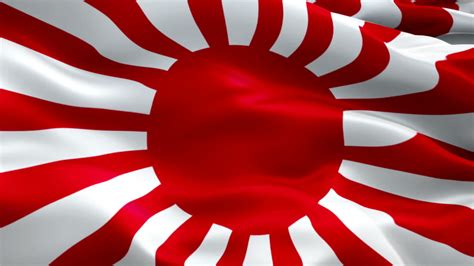 Sun Flag Imperial Japanese Army Flag Closeup Royalty Free Video