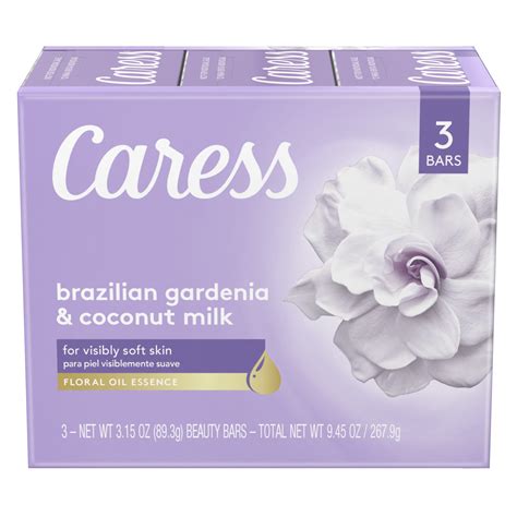 Caress Beauty Bar Soap Brazilian Gardenia And Coconut Milk 315 Oz 3 Bars