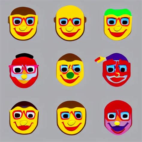 Clown Nerd Emoji Vector Illustration Stable Diffusion Openart