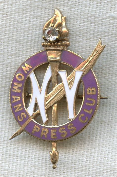 Named Circa 1890s New York Womans Press Club Membership Badge In 14k
