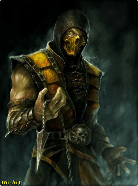 View an image titled 'scorpion classic art' in our mortal kombat art gallery featuring official character designs, concept art, and promo pictures. Mortal Kombat scorpion art - 101 Cosplay and Art