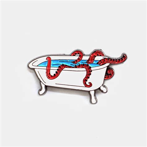 Tentacles Bathtub Pin Embroidered Patches Pin And Patches Enamel Pins