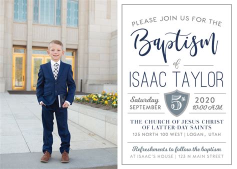 Lds Boy Baptism Invitation Baptism Invitation Diy Baptism Etsy