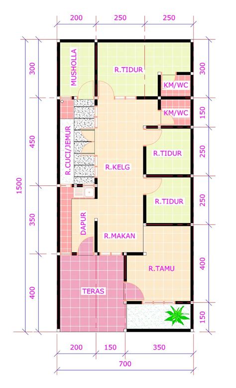 Untuk rumah dengan ukuran 6×9 meter, anda sudah bisa mendapatkan satu ruang tamu, dua kamar tidur, satu dapur merangkap ruang makan, dan satu kamar mandi. 20 Lovely Sketsa Rumah Modern 4 Kamar - rumah