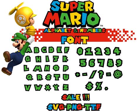 Super Mario Font Svg Mario Bros Alphabet Svg Mario Bros Svg Etsy Canada