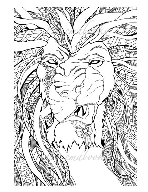 Lion Colouring Pages For Adults - Thekidsworksheet