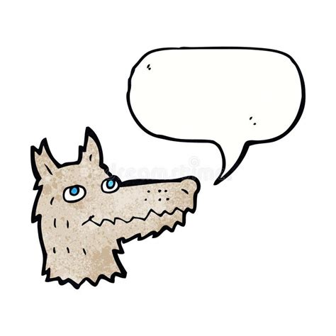 Cartoon Wolf Head With Speech Bubble Stock Illustration Illustration