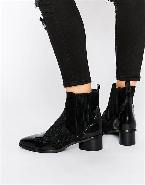 Senso Klara Black Textured Mid Heel Ankle Boots Ebony Fashion Shop Kitten Heel Ankle Boots