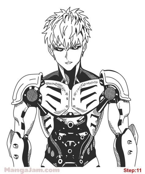 How To Draw Genos From One Punch Man One Punch Man Anime