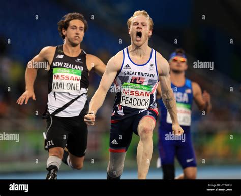 Great Britains Jonnie Peacock Celebrates Winning Gold During The Mens