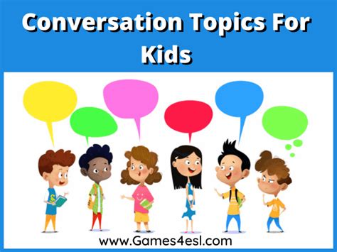 30 Super Fun Conversation Topics For Kids Games4esl