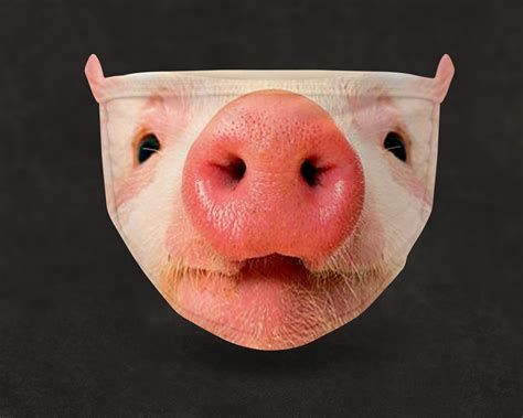 Pig Snout Face Mask Sublimation Face Mask With Mouth And Etsy In 2020