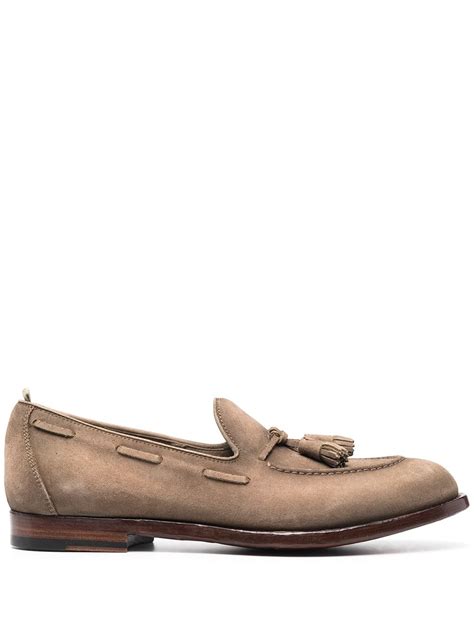 Officine Creative Lace Through Suede Loafers Farfetch