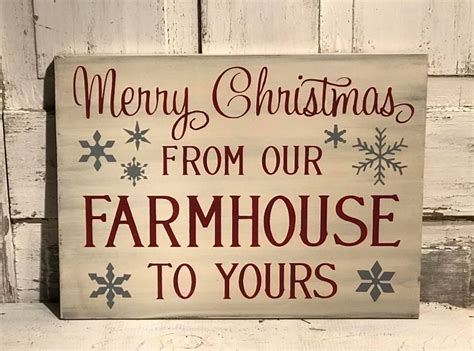 Merry Christmas From Our Farmhouse To Yours Primitive Wood Sign