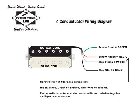 Four Conductor Humbucker Pickup Wiring Diagram Tyson Tone Lab Guitar