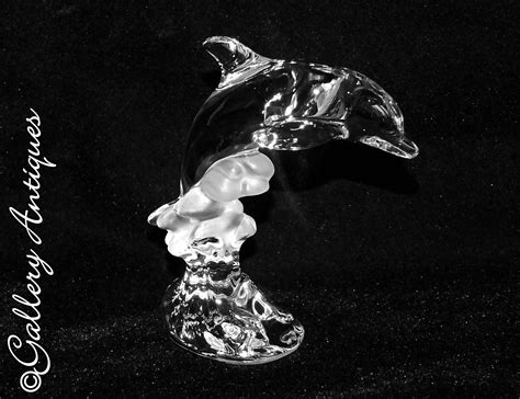 Vintage Lenox Crystal And Frosted Glass Leaping Dolphin Figurine Etsy
