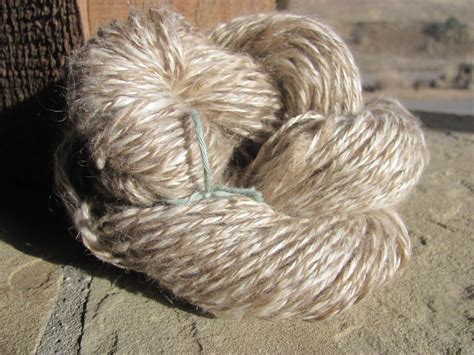 Handspun Yarn Natural Angora Goat Wool And Bamboo 34 Ounces