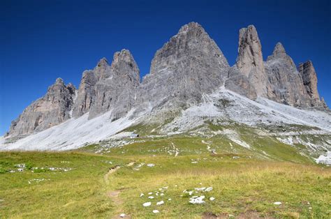 Tre Cime Di Lavaredo Dolomites Alps Italy Stock Image