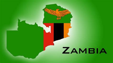 The Map Of Zambia And The National Colors And Symbol Of Its Flag