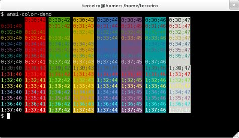 A Visual Cheat Sheet For ANSI Color Codes Antonio Terceiro