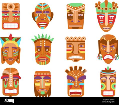 Máscara Tiki Africana Máscaras étnicas Tótem Hawai O Tribus Mayas Rostros De Dioses Guerreros