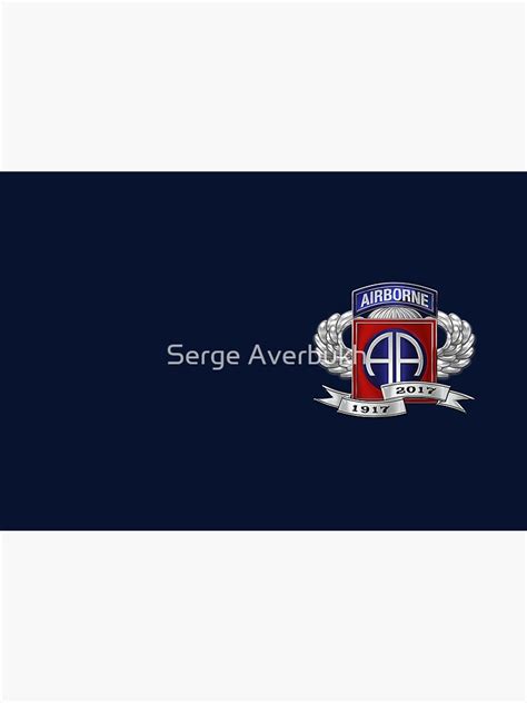82nd Airborne Division 100th Anniversary Insignia Over Blue Velvet