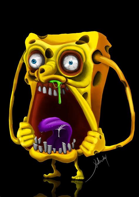 Spongebob Zombie Seni Gambar