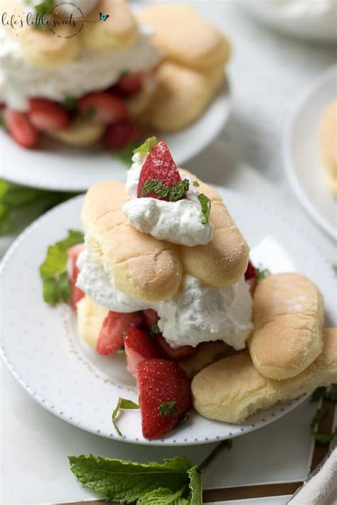 They are a principal ingredient in many dessert recipes, such as trifles and charlottes, and are also used as fruit or chocolate gateau linings, and sometimes for the sponge element of tiramisu. Strawberry Mint Shortcake with Ladyfingers - Dessert ...