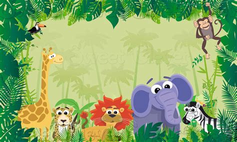 Jungle Safari Themed Party Backdrop 3ft X 5ft Instant Download You Print Etsy Safari Theme