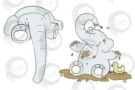 Baby Elephant Clip Art Illustrations Pngjpeg By