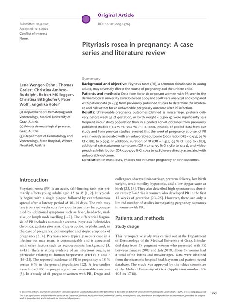 Download Pdf Pityriasis Rosea In Pregnancy A Case Series And