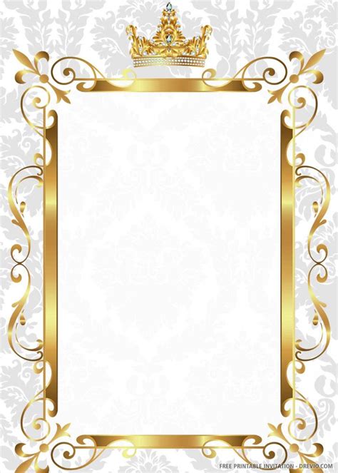 Free Printable Gold Royal Wedding Invitation Templates Download