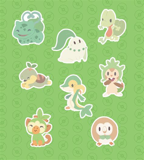 I Made Grass Starter Stickers Pokemon