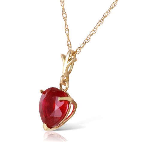 145 Carat 14k Solid Yellow Gold Necklace Natural Heart Ruby Genuine Gemstone