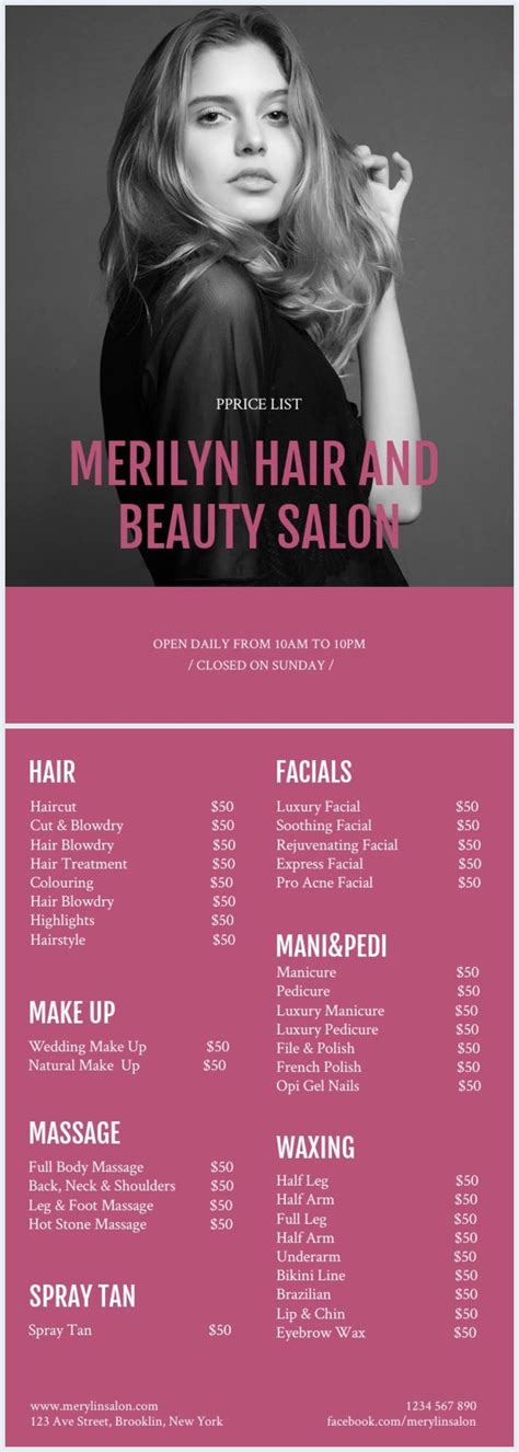 In the event that an impressive arrangement is set up, this system can turn out to be exceptionally effective. Beauty Salon Price List Template in 2020 | Salon price ...