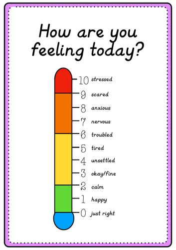 Feelings Thermometer Poster English Teaching Resources