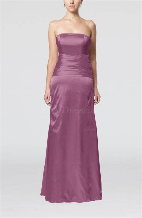 Argyle Purple Elegant Strapless Backless Silk Like Satin Ribbon