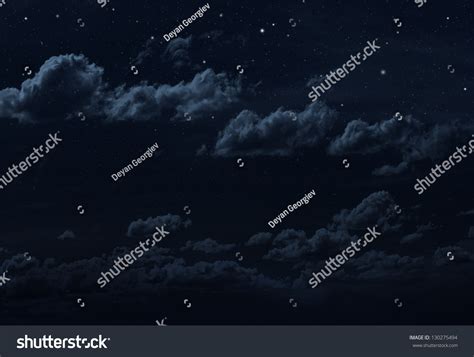 Starry Night Sky Background Blue Colors Stock Photo