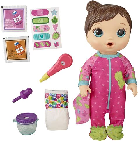 Baby Alive Mix My Medicine Baby Doll Dinosaur Pajamas Drinks And Wets