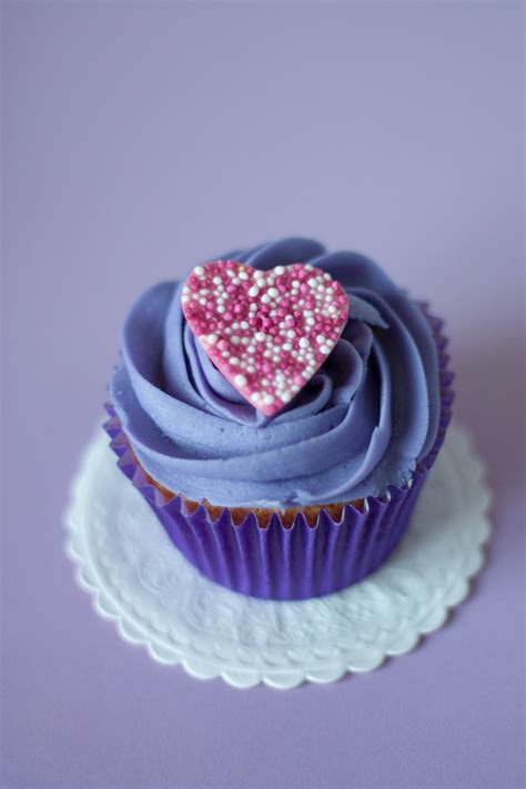 Purple Cupcake With Heart Frosting · Free Stock Photo