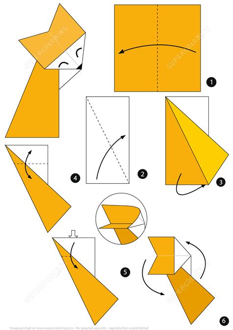Origami Fox Instructions Free Printable Papercraft Templates